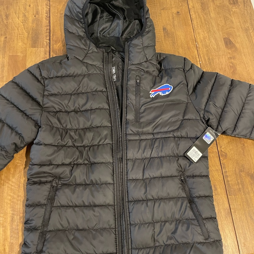 Buffalo Bills Black Puffer Jacket Size S NWT